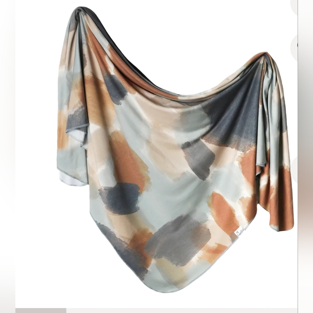 Copper Pearl Large Baby Swaddle Blanket- Multi-Color Abstract Pattern